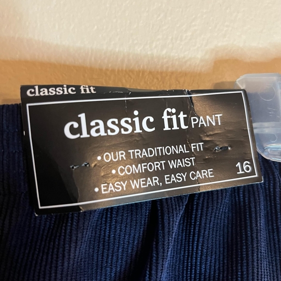 Alfred Dunner Blue Corduroy Size 16 Classic Fit Pant - Picture 4 of 6